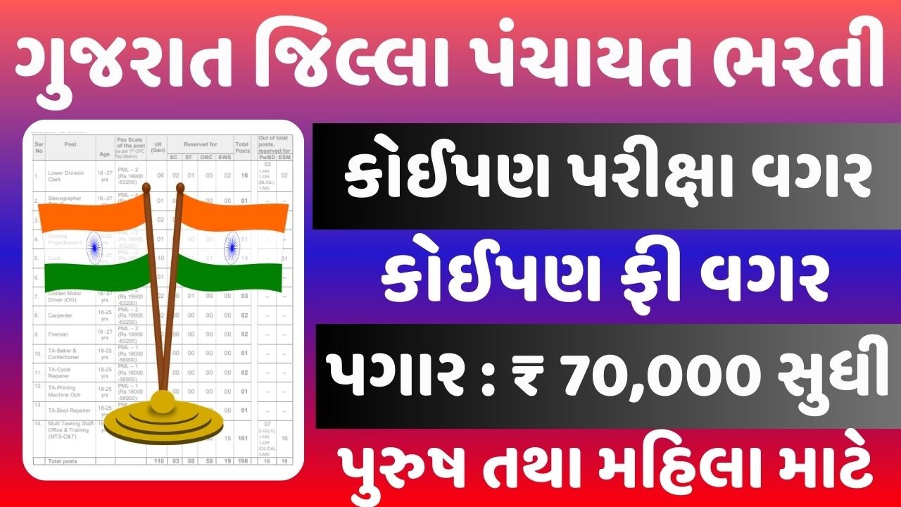Gujarat Jilla Panchayat Bharti 2024