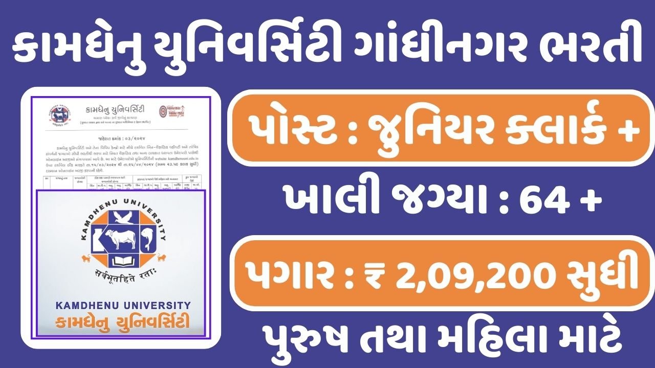 Kamdhenu University Gandhinagar Recruitment