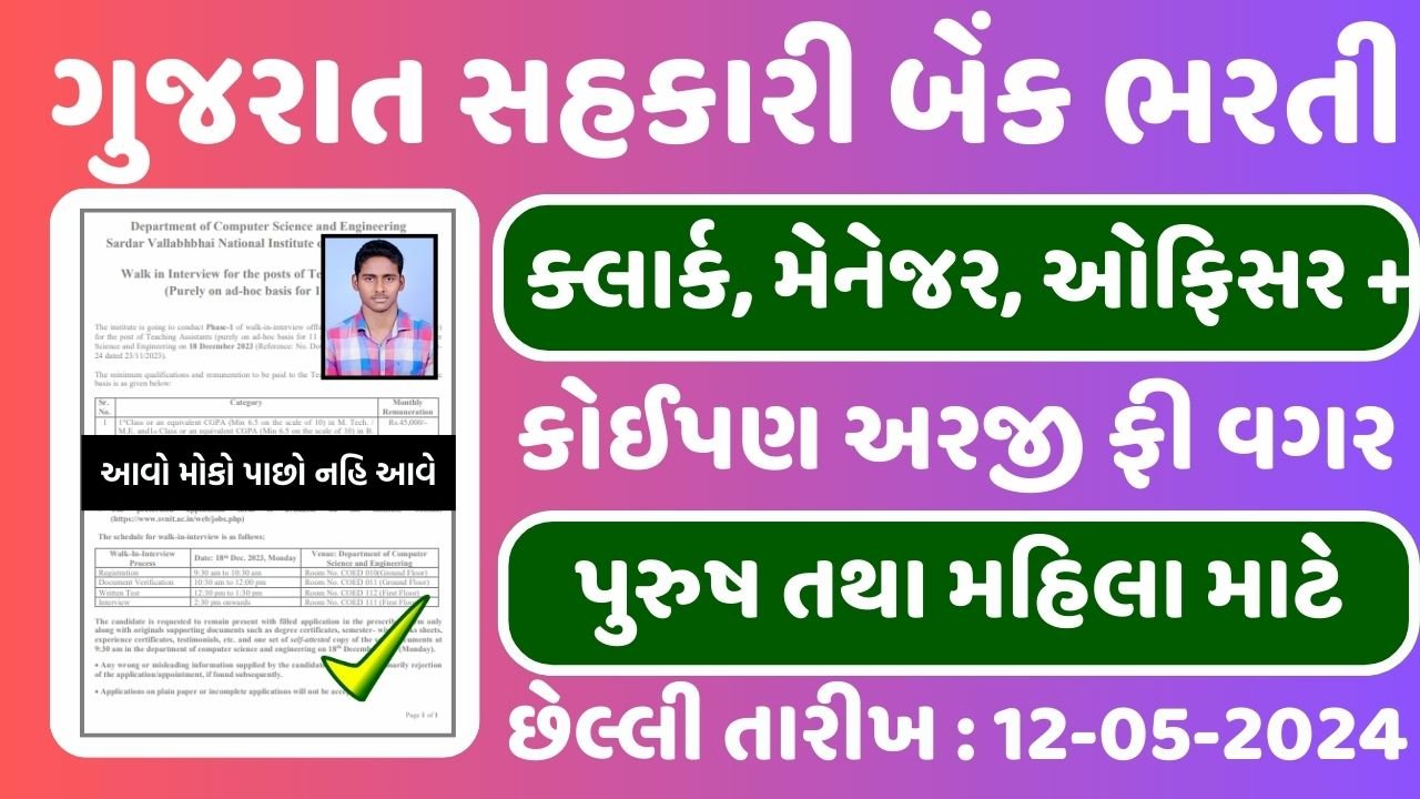 Gujarat Sahakari Bank Bharti